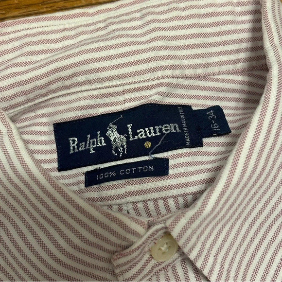 Mens Polo Ralph Lauren Button Down Colored Pony Striped Light 16-34 Large Casual - Picture 3 of 6
